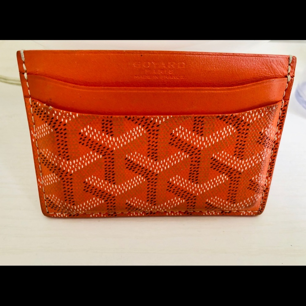 Goyard orange card case